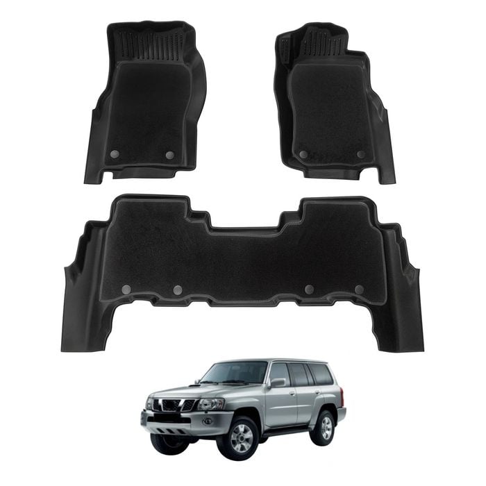 AUSGO Double-Layer Car Floor Mats for Nissan Patrol GU Y61 1997-2015 All-Weather Floor Liners