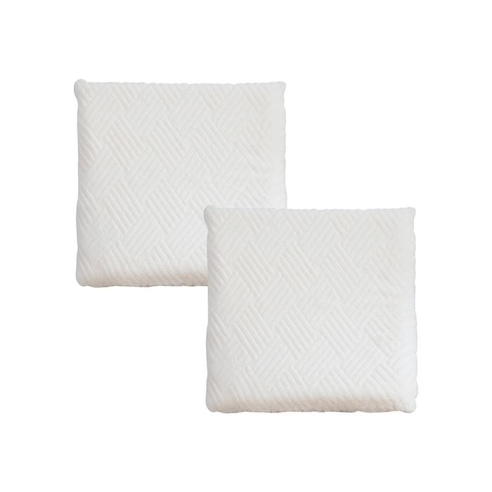 SOGA 2X  White Chevron Square Cushion Soft Leaning Plush Backrest Throw Seat Pillow