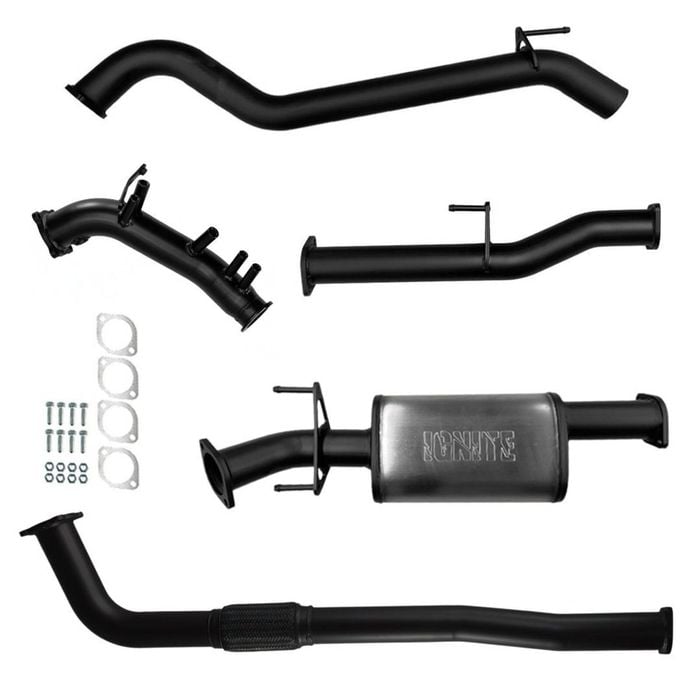 Ignite Exhausts Turbo Back For Toyota Hilux 2.8l No Cat With Muffler Black Aluminised Steel