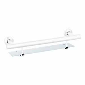 evekare White Bath Shelf Grab Rail