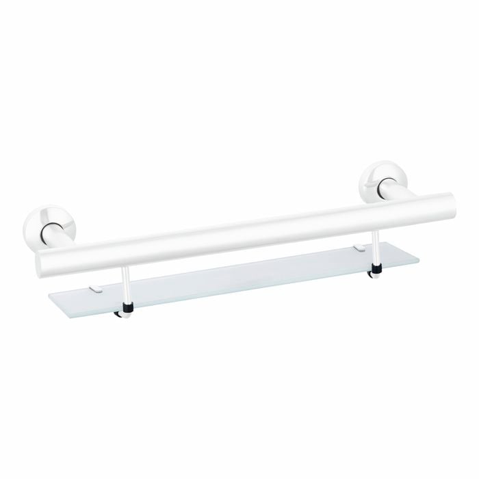 evekare White Bath Shelf Grab Rail