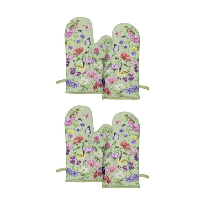 2x 2pc Ashdene Garden Soiree Oven Mitts Butterfly Cookware Floral