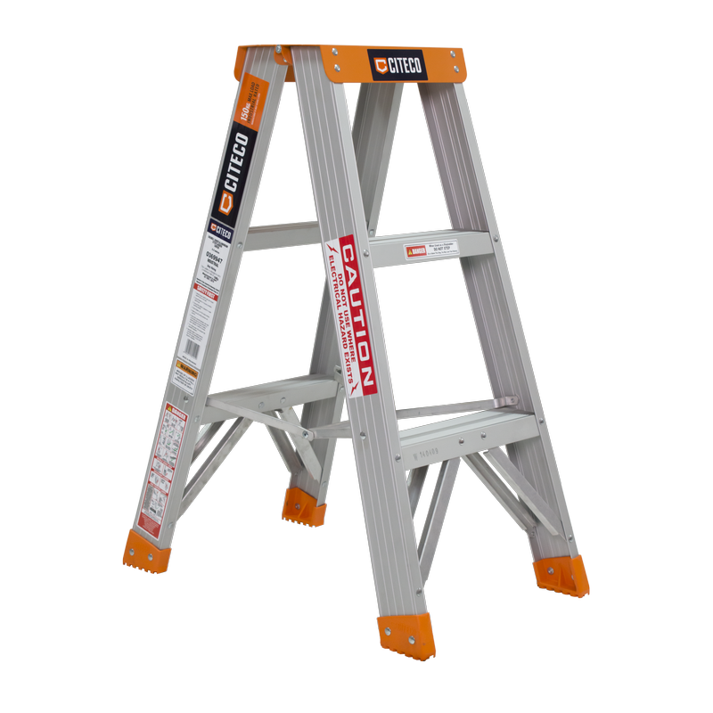 0.9m 150kg Industrial Aluminium Double Sided Step Ladder