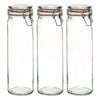 Argon Tableware Glass Spaghetti Jars - 2l/70.3oz - Set Of 6 - 4 Colour Seals Airtight Kitchen Storage Container Preserving Jar