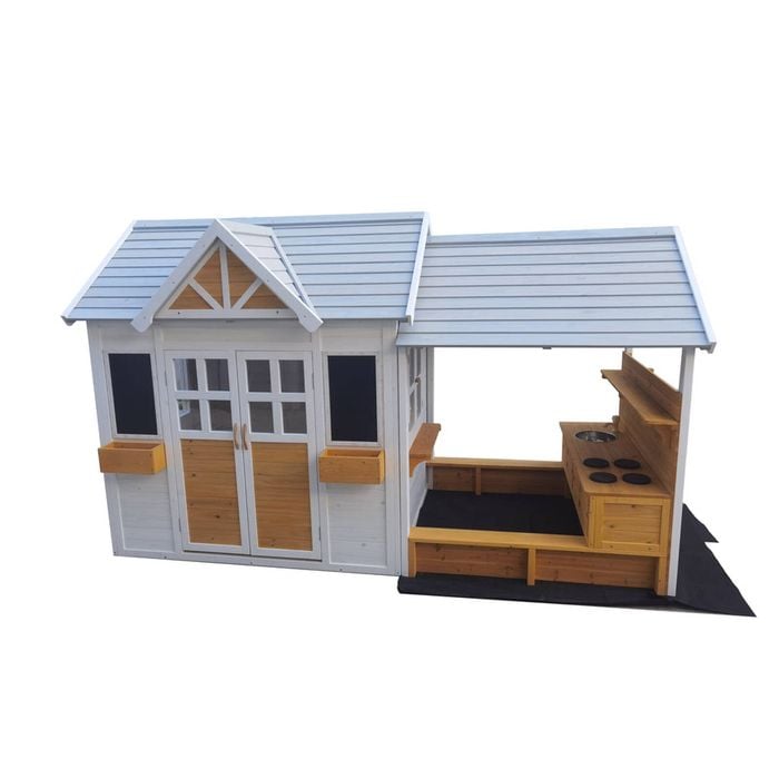 Kidzshack Country Kids Outdoor Cubby House Planter Boxes/blackboard/mud Kitchen