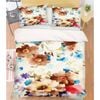 3D Brown Cute Flower 32 Bed Pillowcases Quilt King Single Size