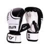 MMA Padded Leather Grappling sparring Gloves Black/ White M