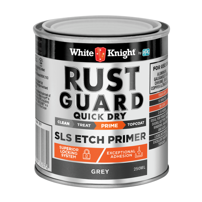 White Knight 250ml Grey Quick Rust Guard Dry SLS Etch Primer Paint