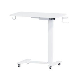 Advwin Portable Electric Standing Desk Height Adjustable Small Mobile Table White
