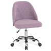 Costway Desk Chair Padded Office Chair Swivel Vanity Chair Pink