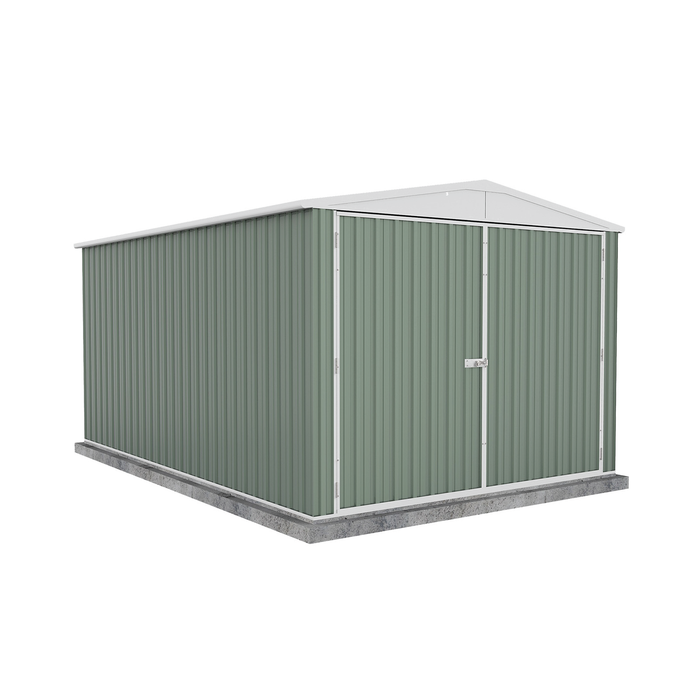 Absco Sheds 3.0 x 4.48 x 2.30m Pale Eucalypt Highlander Three Door Garden Shed