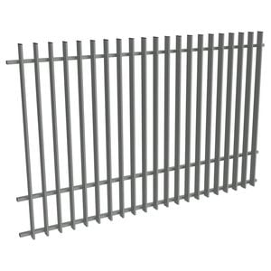 ProtectorAl 1201-2399W x 1800H Palladium Silver Aluminium Radiator Pool Fence Panel With Mid Rail