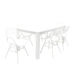 Dallas Fantail 7pc Dining Setting - White