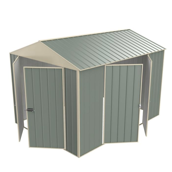 Build-a-Shed 2.3 x 3.0 x 2.3m Gable Double Hinged Side Doors Shed - Green