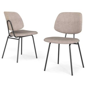 Familand Dining Chairs Set of 2 Corduroy Upholstered Padded Seat in Khaki