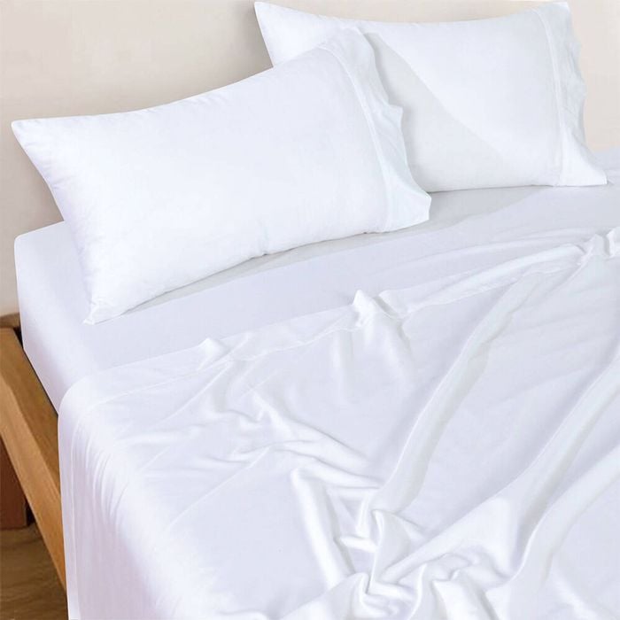 Bianca Rosebank 500TC Soft Super King Size Bed Sheet Set w/ 2xPillowcases White