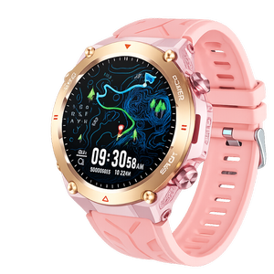Gps Smart Watch , Compass & 100+ Sports Modes – Waterproof Fitness Watch For Ios/android Pink