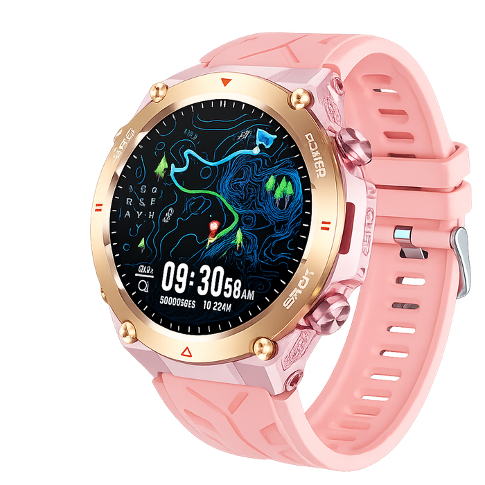 Gps Smart Watch , Compass & 100+ Sports Modes – Waterproof Fitness Watch For Ios/android Pink