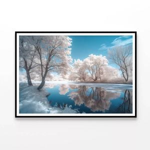 Infrared View of Pond and Trees  Print 100% Australian Made 120x90cm  (Poster)