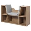 Levede Kids Bookcase Toy Box with Seat Shelf Storage Brown