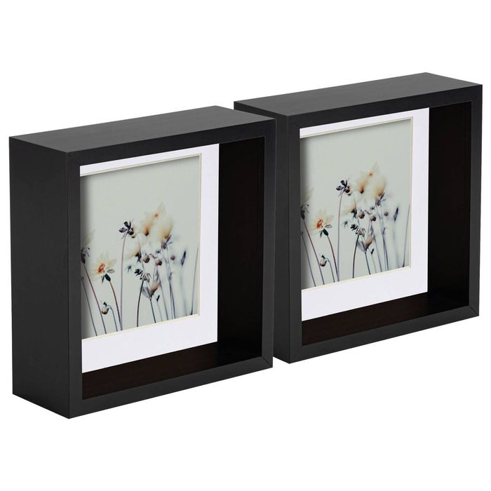 Nicola Spring 5 Piece 6 X 6 3d Shadow Deep Box Photo Frame Set - Craft Display Picture Frame With 4 X 4 Mount