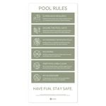 Pool Signs Australia Pool Rules Sign - Moss Green