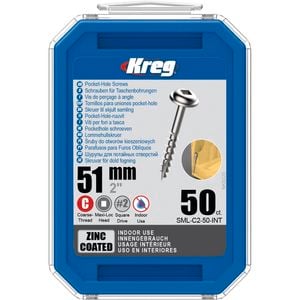 Kreg 2" 51mm Coarse Thread Pocket Screws - 50 Pack