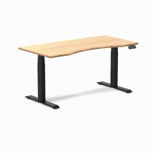 Desky Dual Sit to Stand Ergo Edge Bamboo Desk 1500x750mm Matte Black