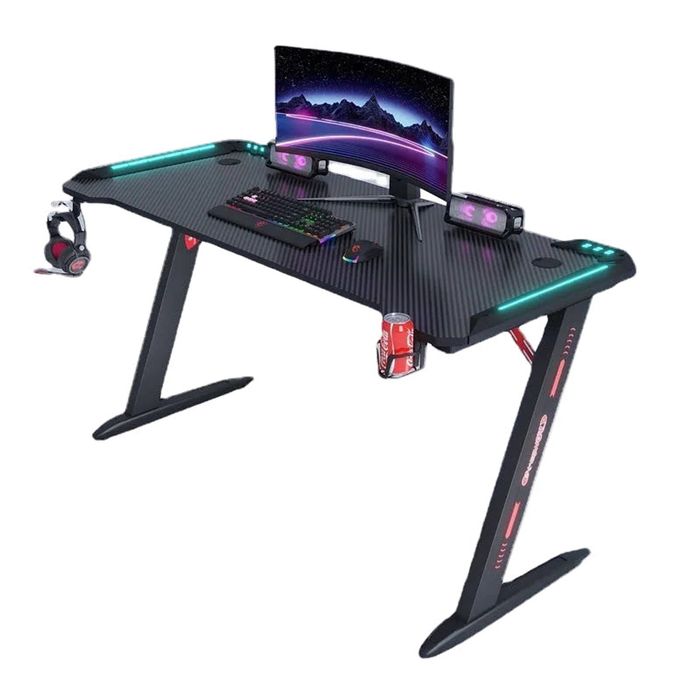 Relaxio RGB Light Gaming Desk Table Computer Desk Z Shaped Desk 100 CM