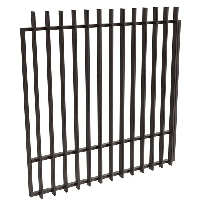 ProtectorAl 1201-1500 x 1500mm Black Satin Aluminium Radiator Garden Gate With Mid Rail
