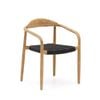 Nina stackable chair in solid acacia wood and dark grey rope seat
