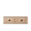 European Cabinetry Slim Half Moon Black Bucharest TV Unit Natural Oak
