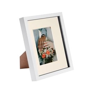 Nicola Spring 8" x 10" White 3D Box Photo Frame - 4" x 6" Mount
