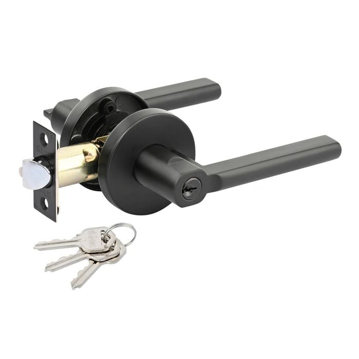 Ikonic Black Matte Fellino Entrance Lever Set