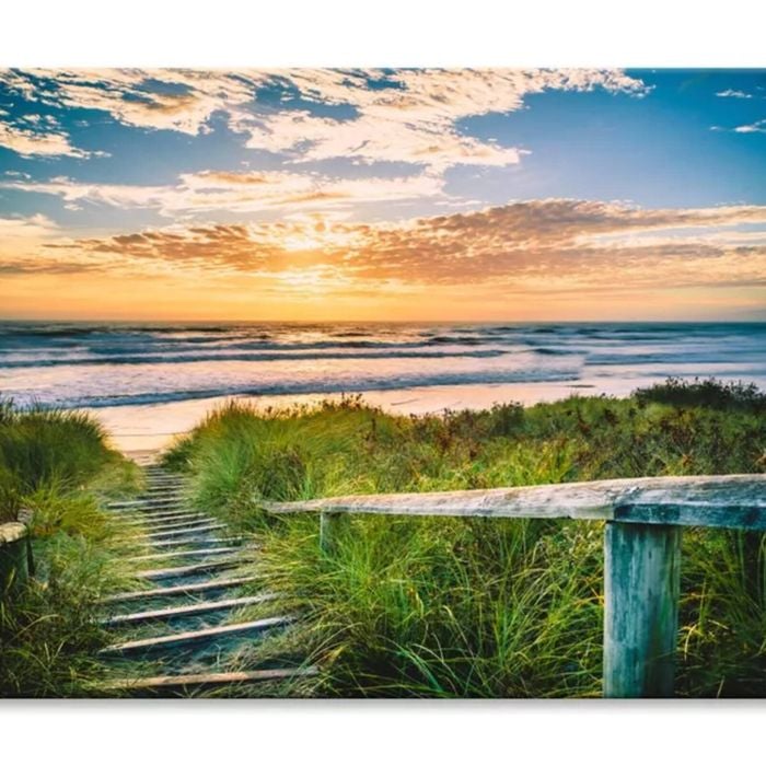 Beach at Sunset in New Zealand   Print 100% Australian Made 90 x 60cm  (Stretched)