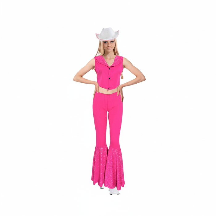 More Than Party Adult Pink Doll Cowgirl Costume Outfit XS/S