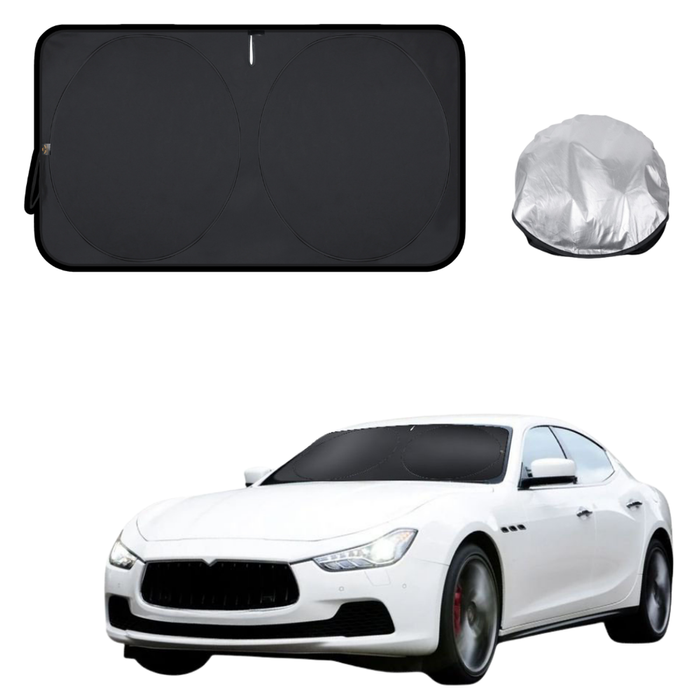 Front Windscreen Sun Shade for Maserati Ghibli 2014 - Current - Standard 150 x 85 cm - Black