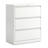 Lauft Lateral Filing Cabinet 3 Drawer, White Steel Cupboard for Office Gym Garag