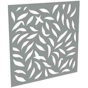 ProtectorAl 300-1200 x 300-1200mm Palladium Silver Large Leaf Unframed Solid Aluminium Decorative Panel 