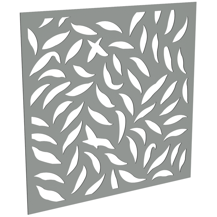 ProtectorAl 300-1200 x 300-1200mm Palladium Silver Large Leaf Unframed Solid Aluminium Decorative Panel 