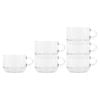 LAV Cozy Stacking Glass Coffee Cups - 270ml - Pack of 6