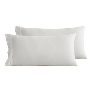 Serene 400tc Bamboo Cotton Sateen King Pillowcase White -  Twin Pack