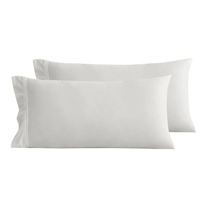 Serene 400tc Bamboo Cotton Sateen King Pillowcase White -  Twin Pack