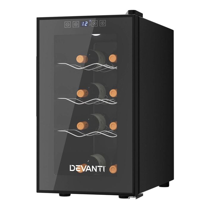 Devanti Wine Fridge Cooler 8 Bottles