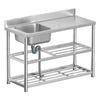 stainless steel  freestanding 120 x 50 x 80 cm Sink with left hand sink bowl