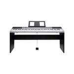 Karrera 88 Keys Electronic Keyboard Piano with Stand Silver