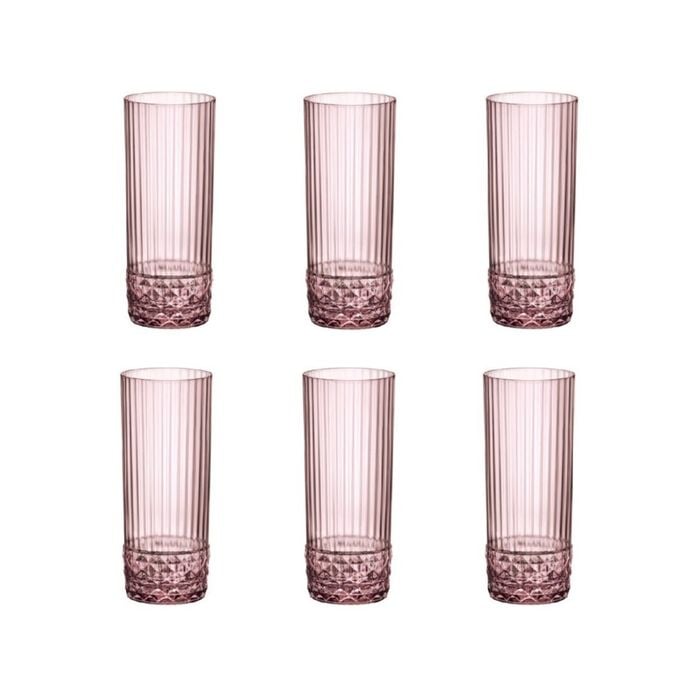 Bormioli Rocco America '20s 490ml Long Drink Glasses Set 6 - Lilac