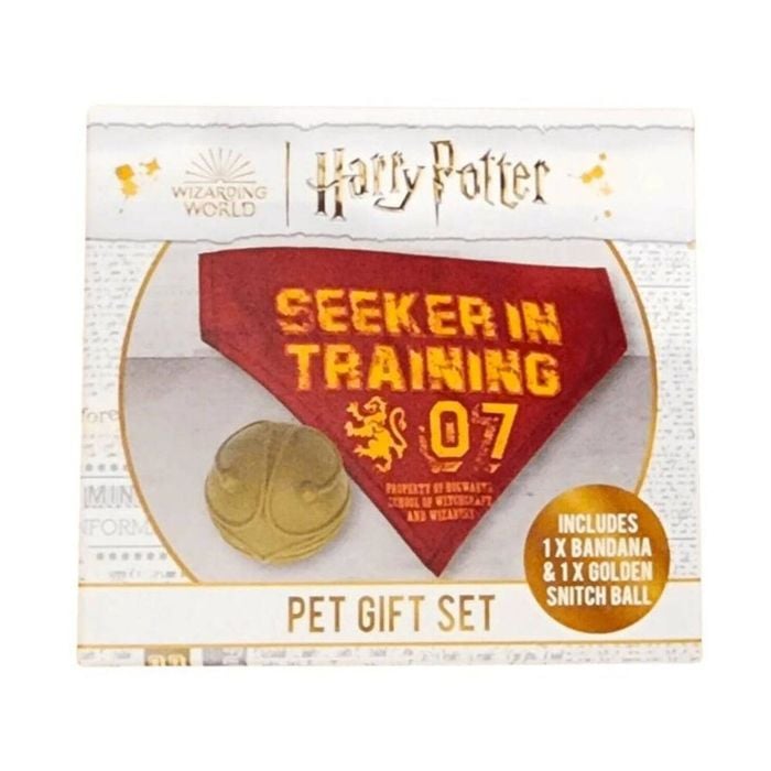 Harry Potter Seeker in Training Pet Dog/Cat Bandana/Snitch Ball Accessory Set