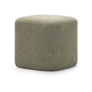 Podd 40cm Light Moss Green Square Rounded Ottoman Pouf Stool