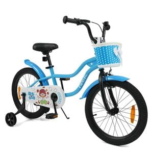 Costway 45cm Kid Bicycle Dual Brake Bike Training Wheels Adjustable Blue